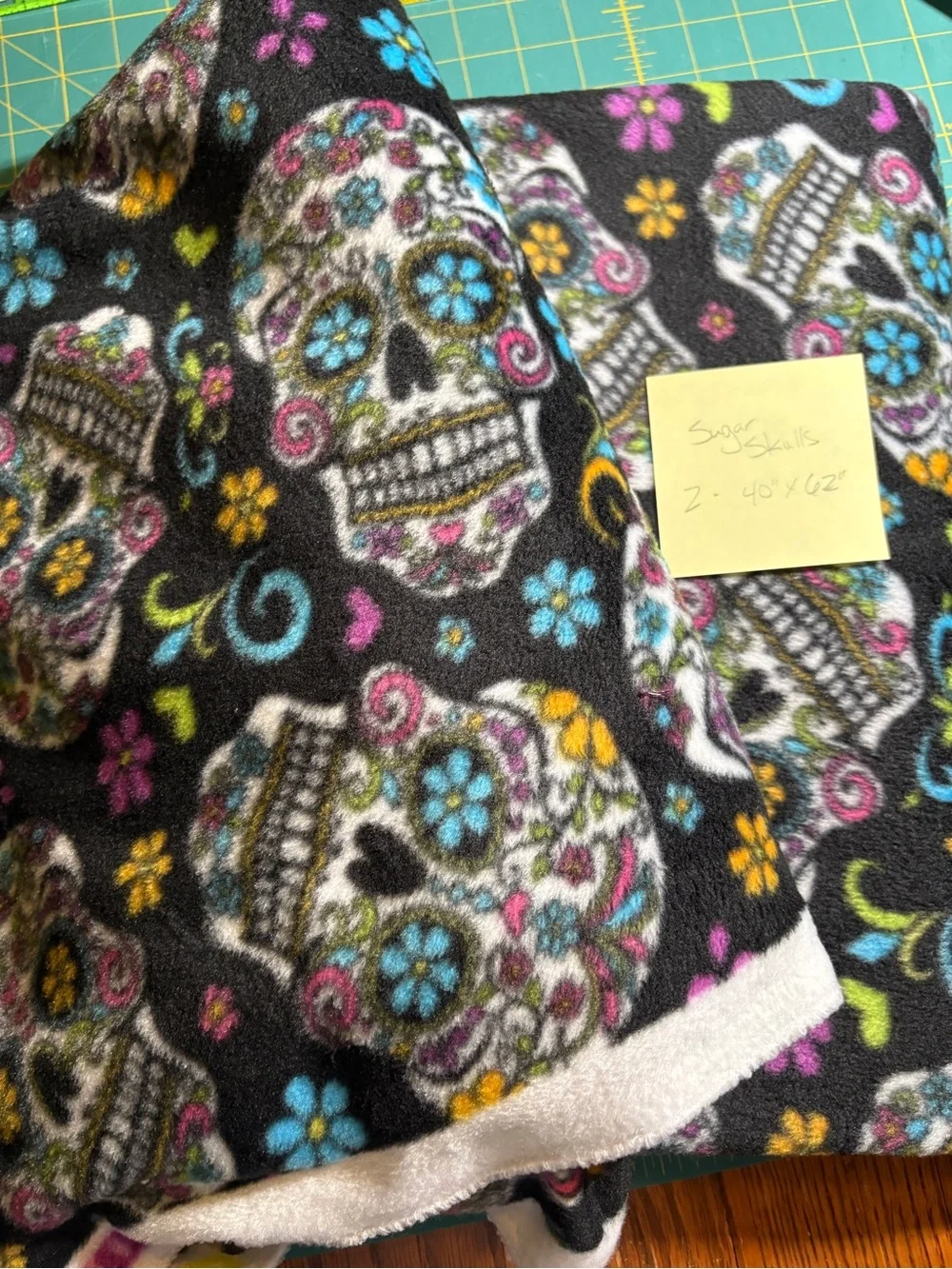 Fleece Fabric - Mermaids, Sugar Skulls - Picture 2 of 2